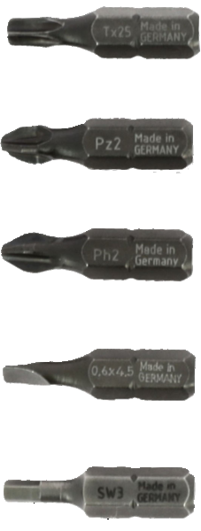Korte schroefbits