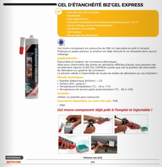 Gel d\'étanchéité Biz\'Gel Express