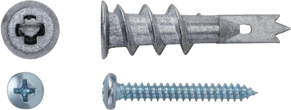 Self-drilling plaster metal plugs