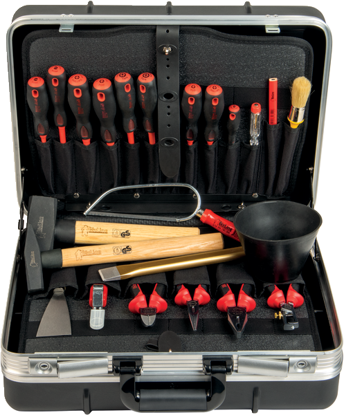 Zwarte abs koffer plus 25 gereedschappen