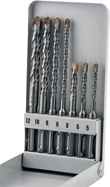 SDS+ hammer drill bits set - 7 pack