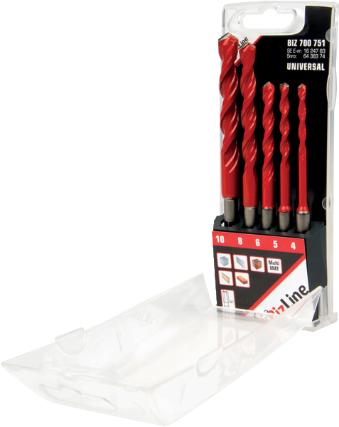 Hex. shank multi-material drill bits set - 5 pack